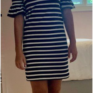 A black and white striped dress